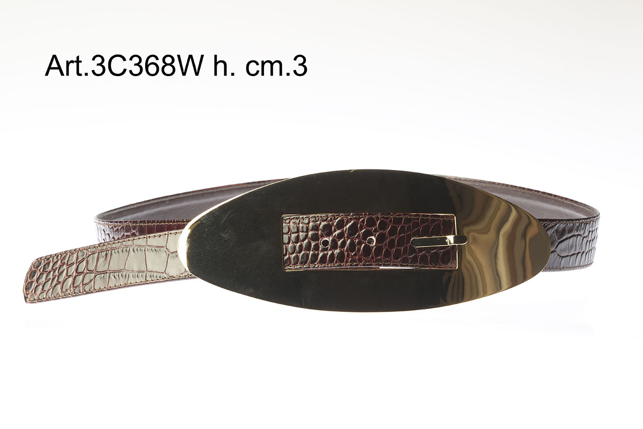 Cintura in Pelle con Fibbia in metallo h.cm.3 Art.3C368W main image