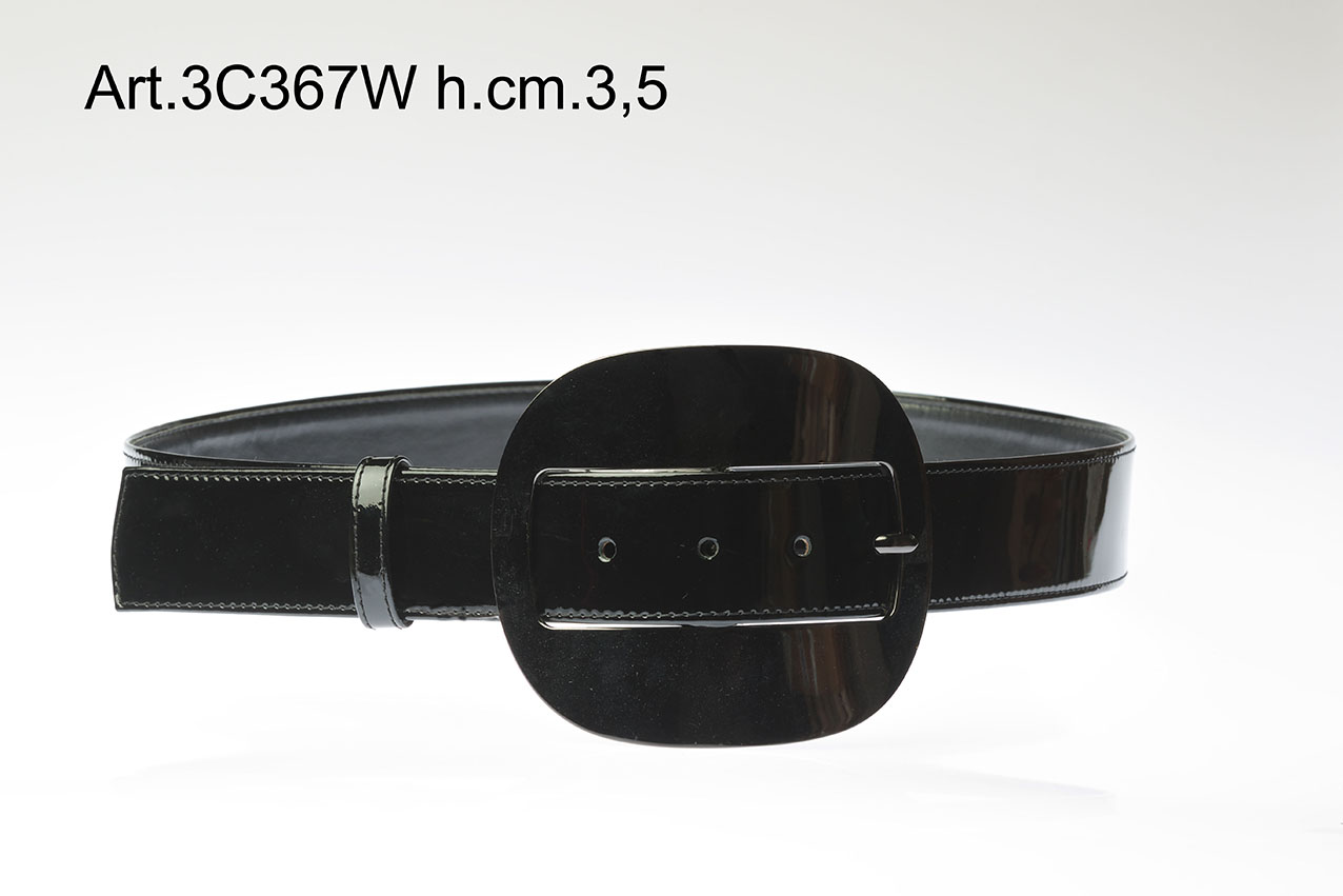 Cintura in Pelle con Fibbia Metallo h. cm3,5 Art.3C367W-image